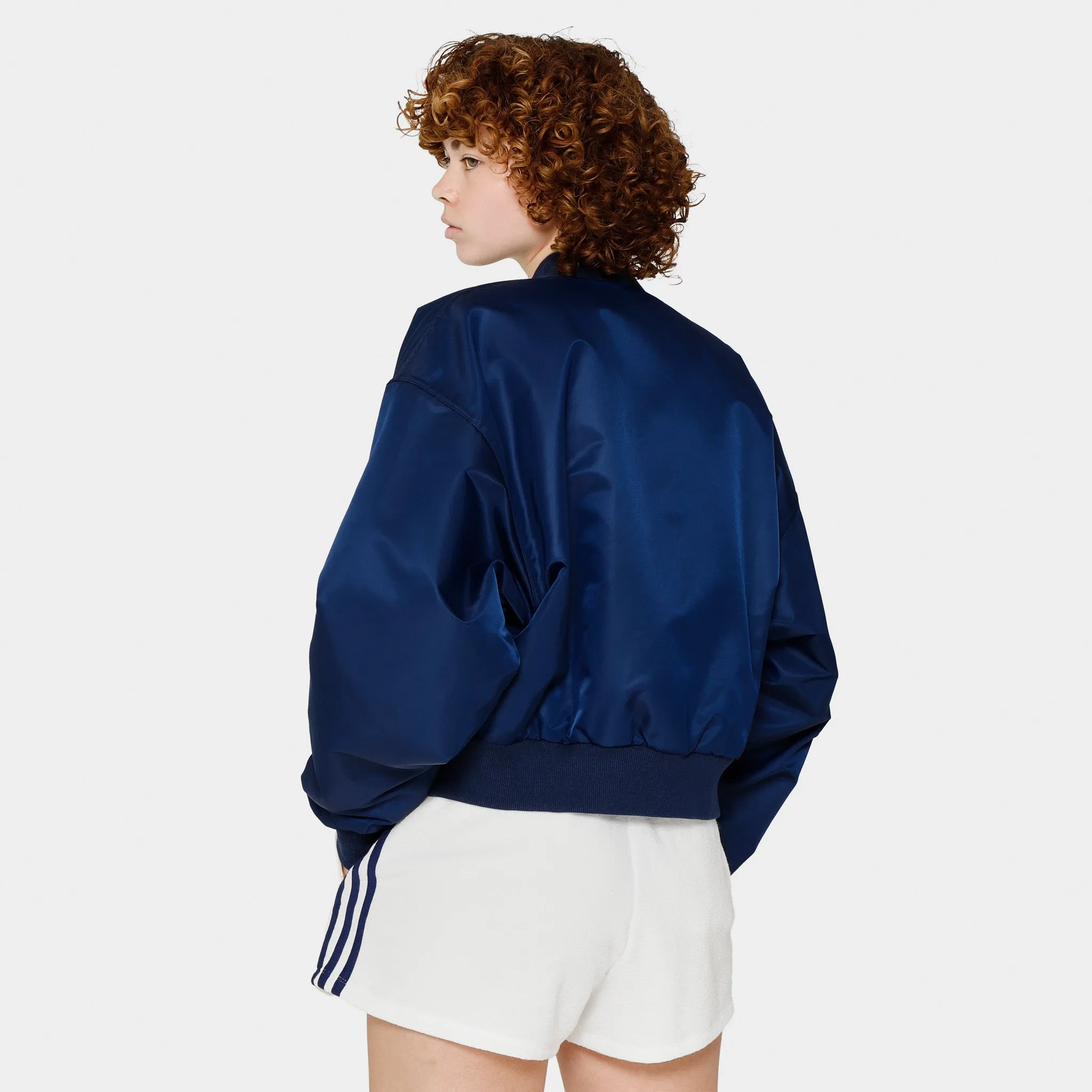 adidas Originals Women's Reversible Crop Bomber Jacket Night Indigo / Blue Fusion