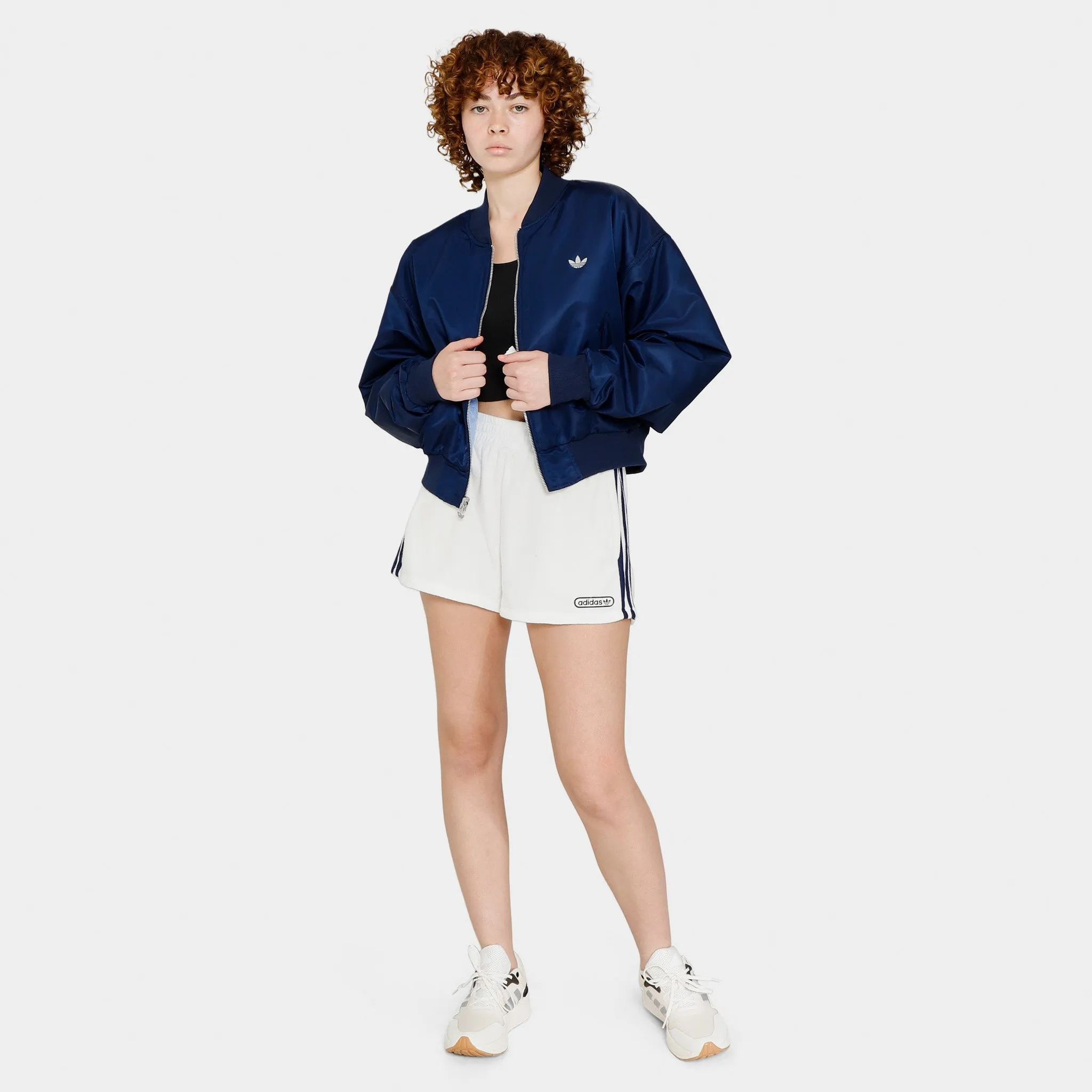 adidas Originals Women's Reversible Crop Bomber Jacket Night Indigo / Blue Fusion