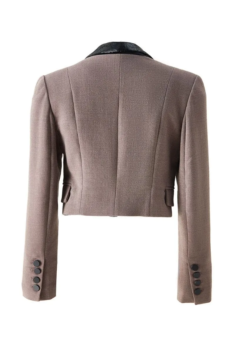 ANGÈLE GRAY CROPPED JACKET