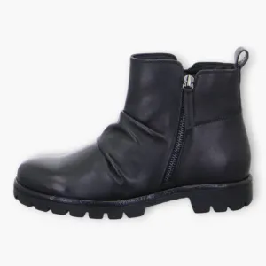 Ara Black Ankle Boots with Dual Side Zips & Chunky Sole - Wide Fit & Comfortable