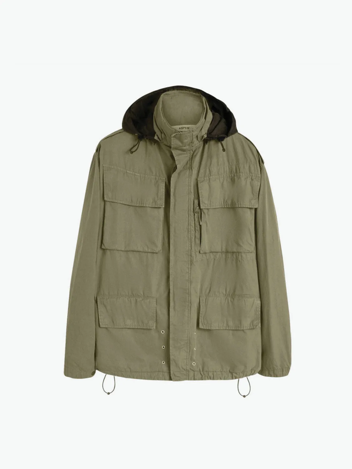 Aspesi Cotton Canvas Field Jacket Khaki