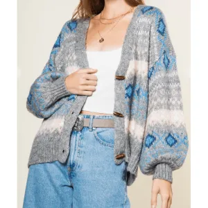 Aztec Balloon Sleeve Cardigan