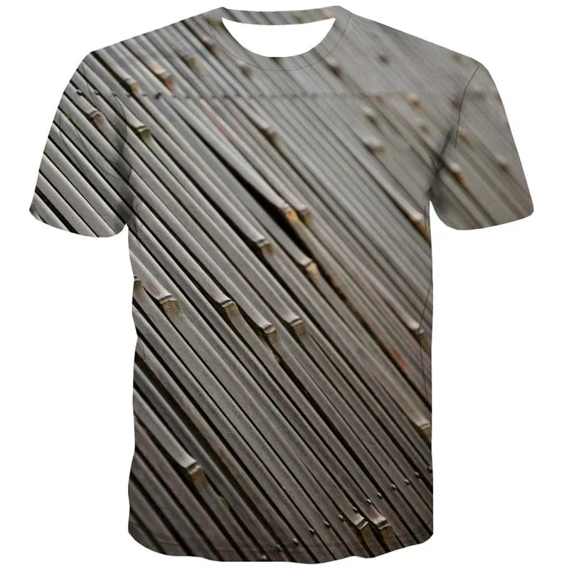 Bamboo slice texture tshirts Cool special texture Cool different man art costume