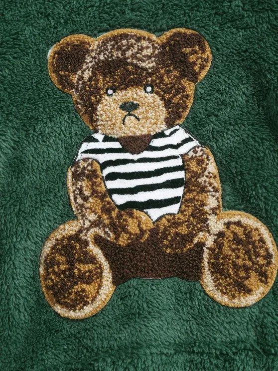 Bear Terry Embroidered Teddy Hoodies