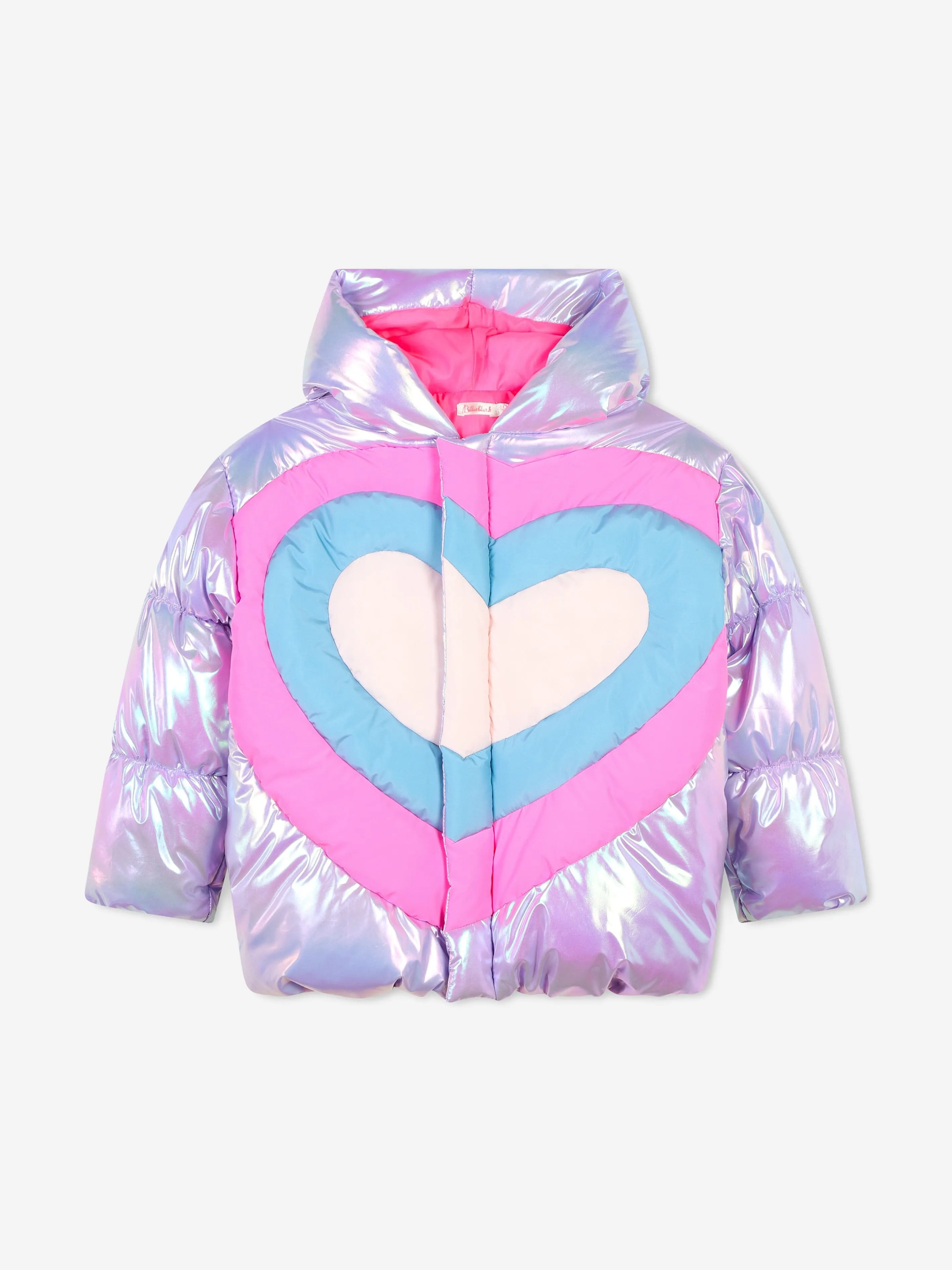 Billieblush Girls Heart Puffer Jacket in Purple