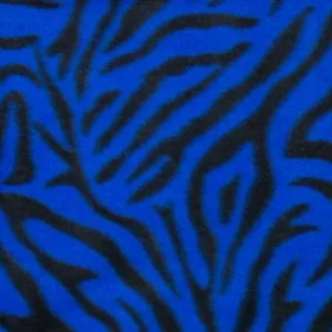 Blue | Black Zebra Print Fleece Fabric