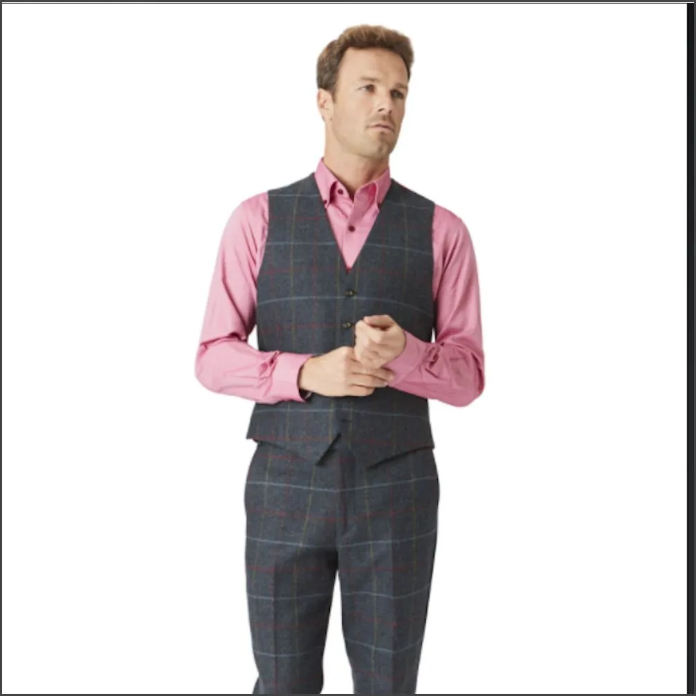 Brook Taverner Haincliffe  Blue Check Tweed Trouser--