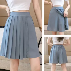 Casual Chiffon High Waist Loose Pleated Shorts