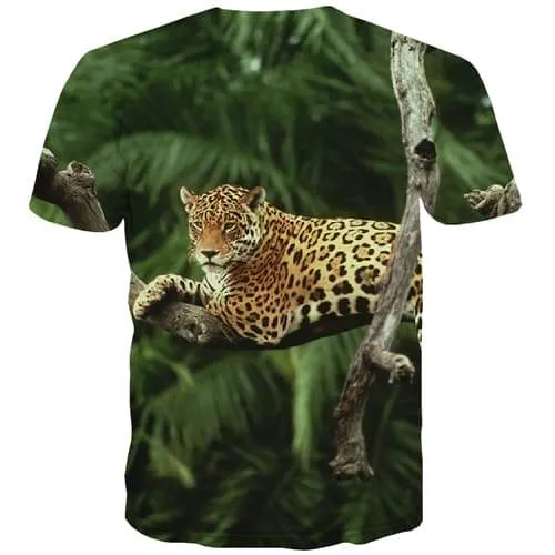 Cheetah T-shirt Men Tiger T-shirts Graphic Animal T shirts Funny Plant Tshirt Anime Funny T-shirts 3d Short Sleeve summer