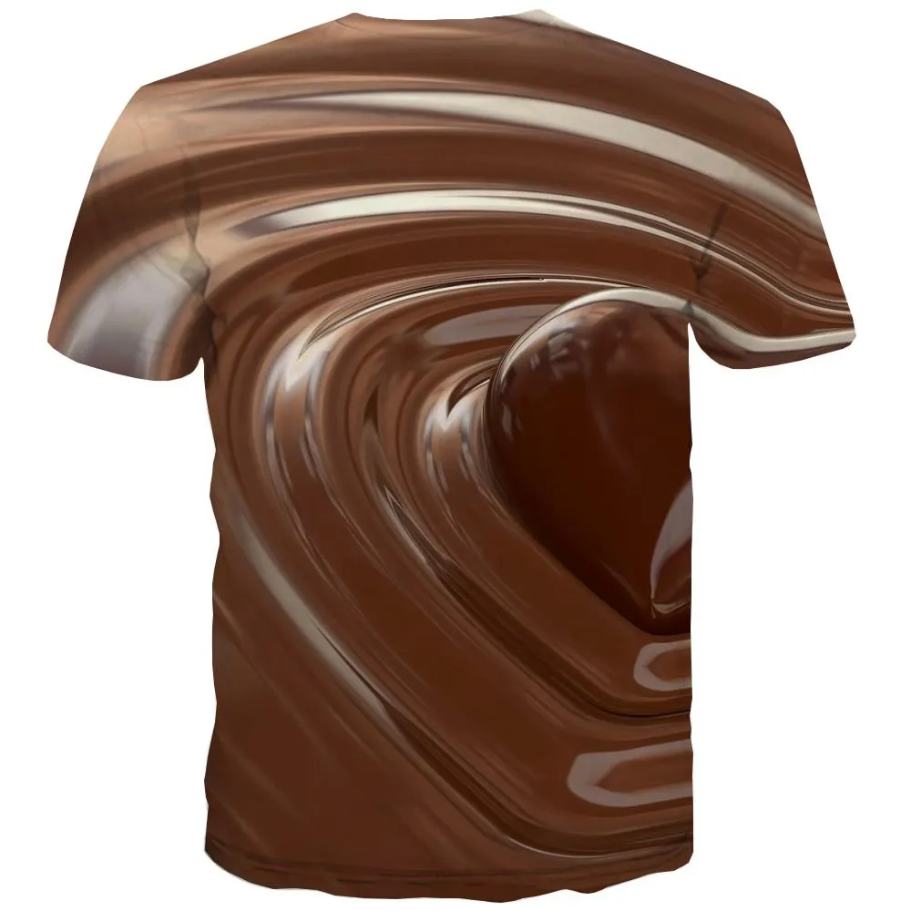 Chocolate T shirts Men Brown Tshirts Cool Delicious T-shirts 3d Bitter T shirts Funny