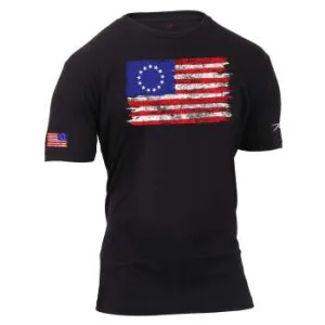 Colonial Betsy Ross Flag T-Shirt - Black