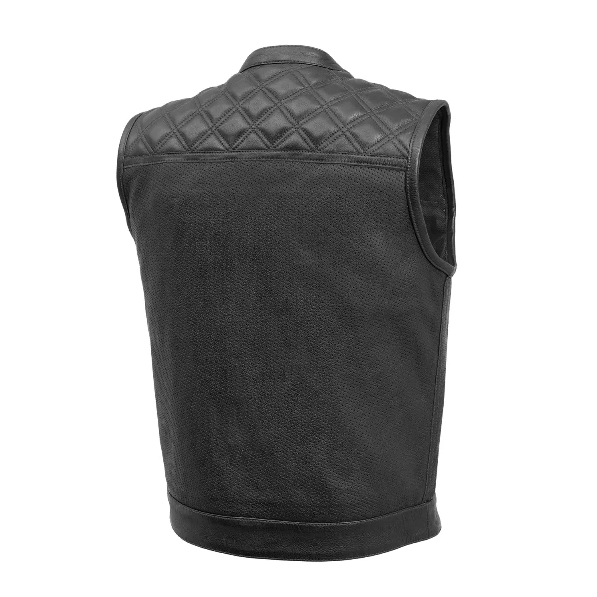 Downside Perforated Men's Motorcycle Leather Vest