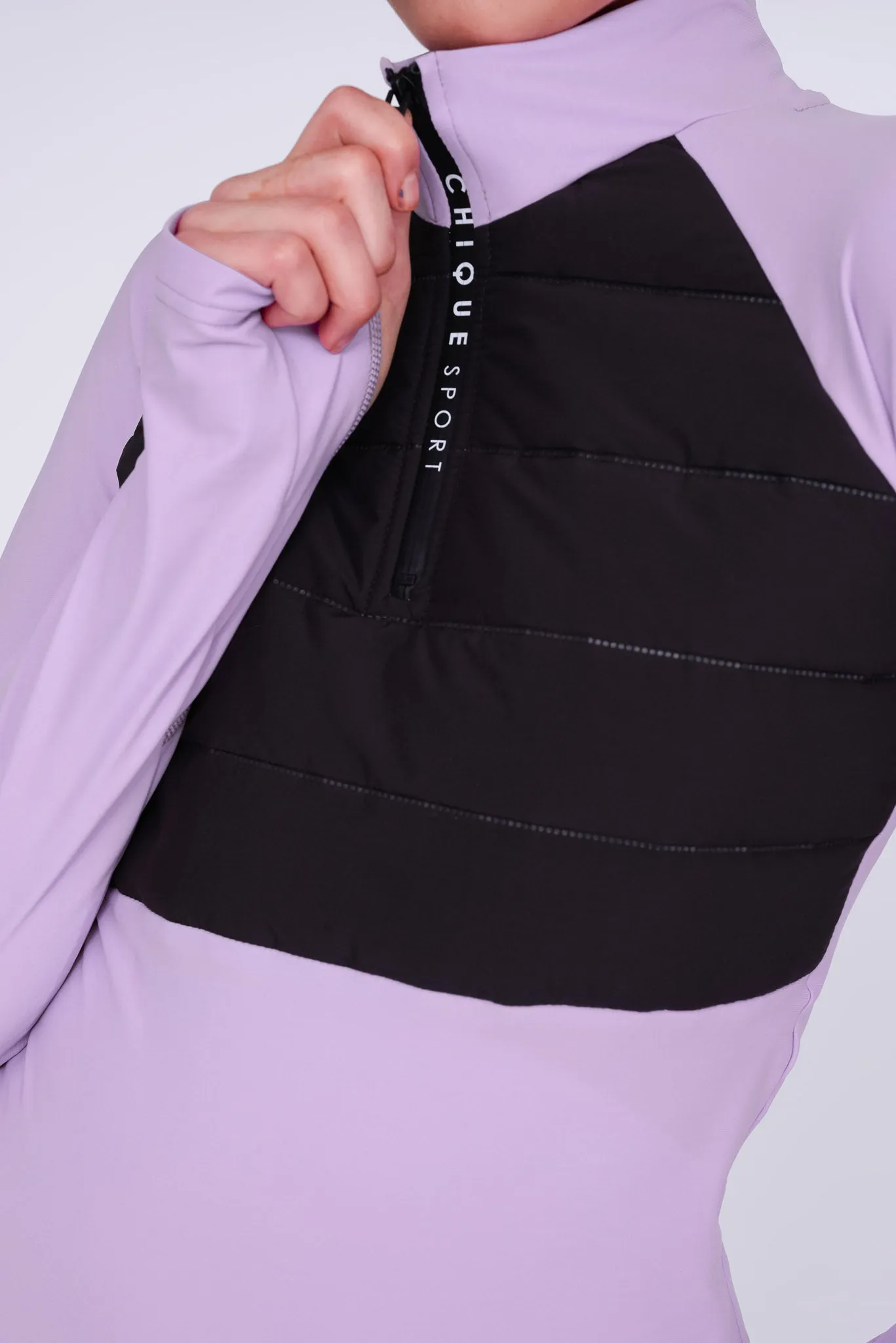 Empower Padded Half-Zip Top in Amethyst