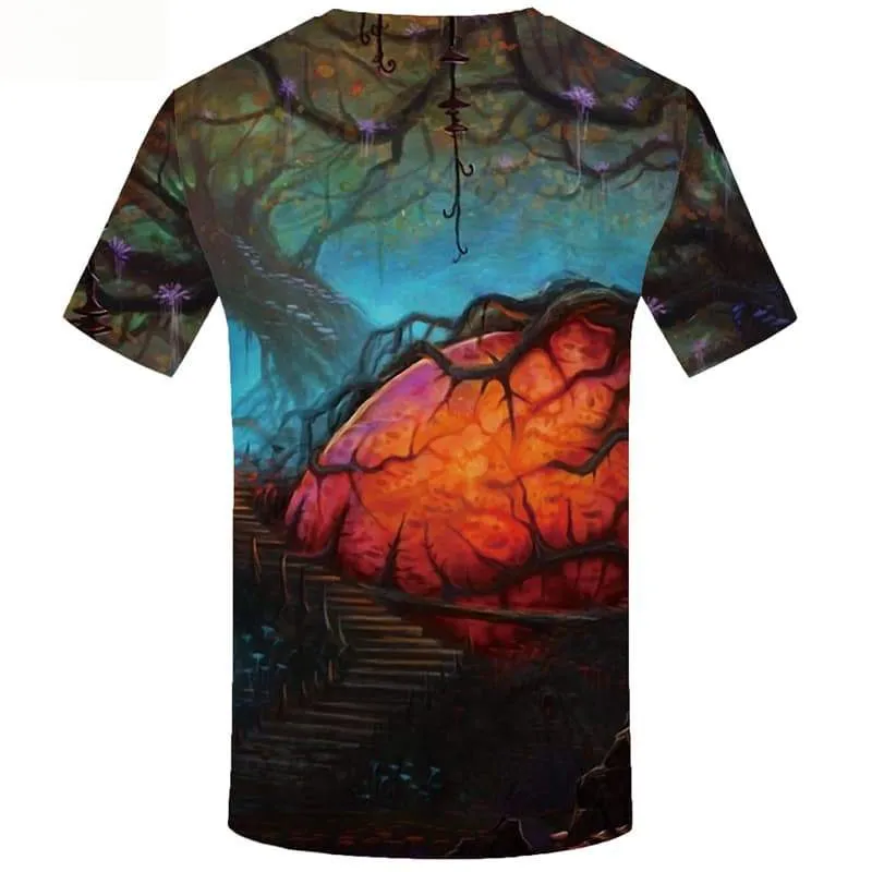 Forest T shirts Men Colorful T-shirts 3d Flower Tshirts Cool Short Sleeve