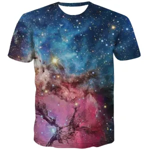 Galaxy T shirts Men Planet Tshirt Printed Starry Sky Tshirts Casual Colorful T shirts Funny Harajuku T-shirts Graphic