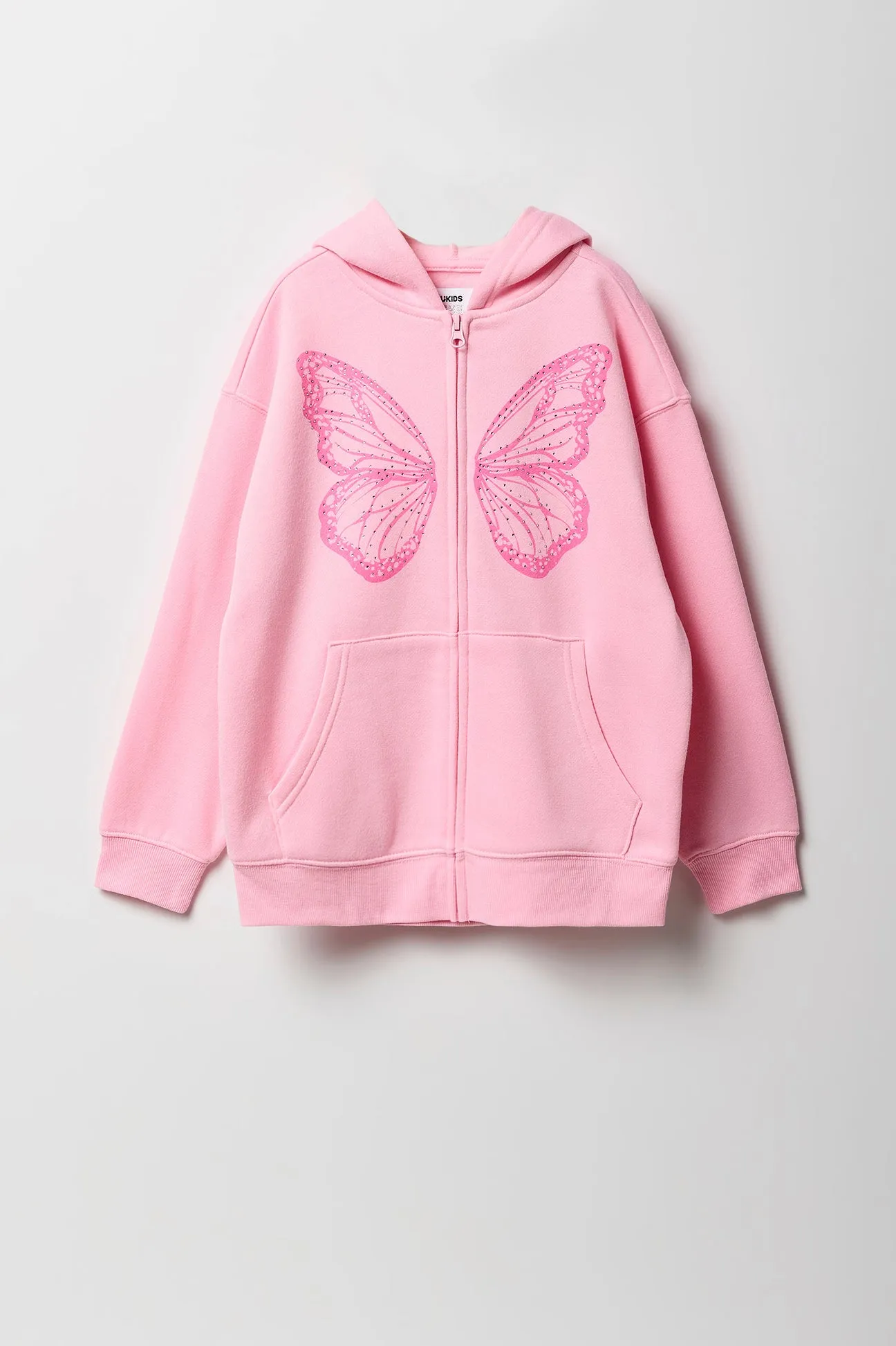 Girls City Graphic Zip-Up Fleece Hoodie