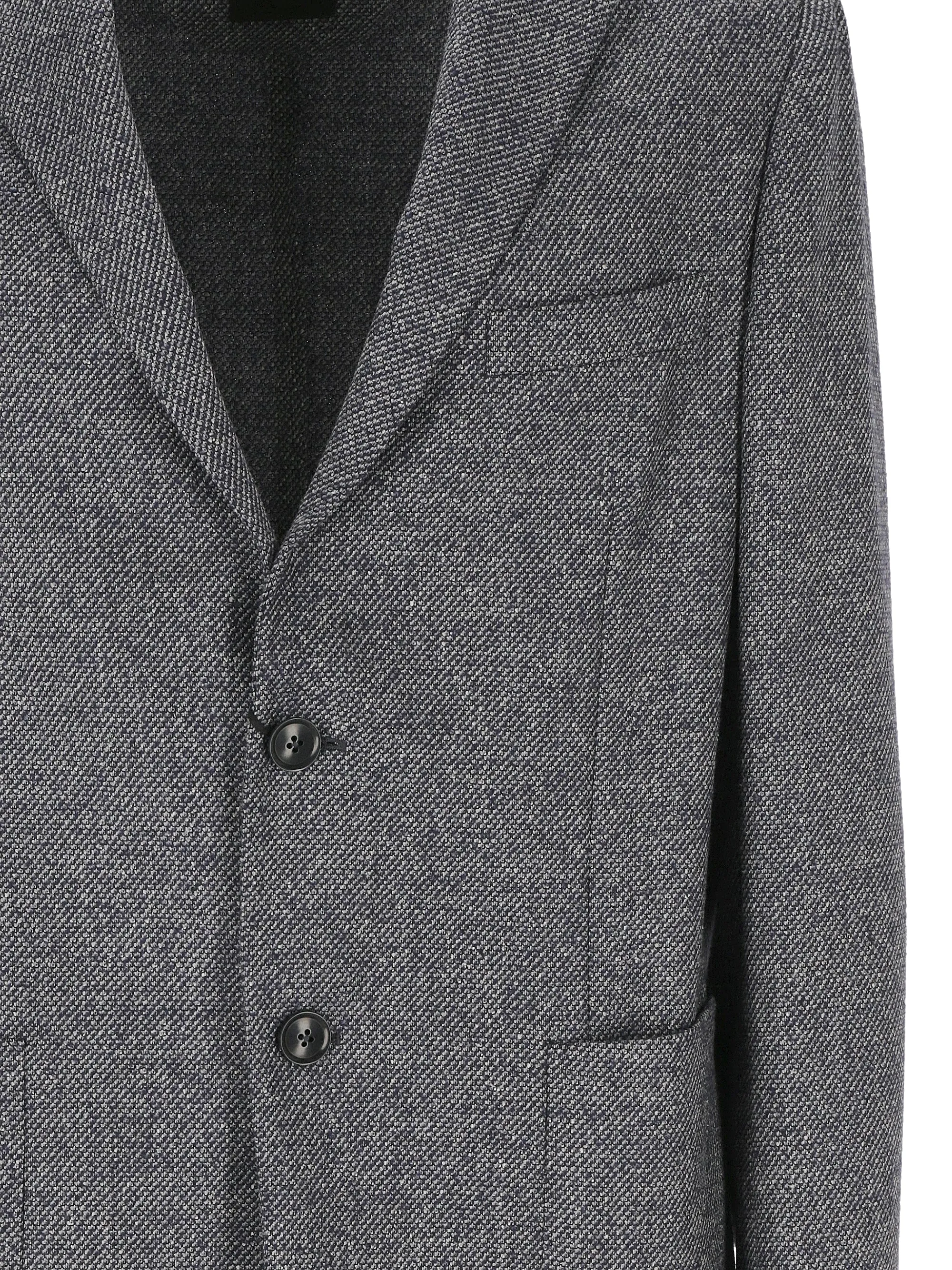 Grey Wool Blend Jacquard Jacket