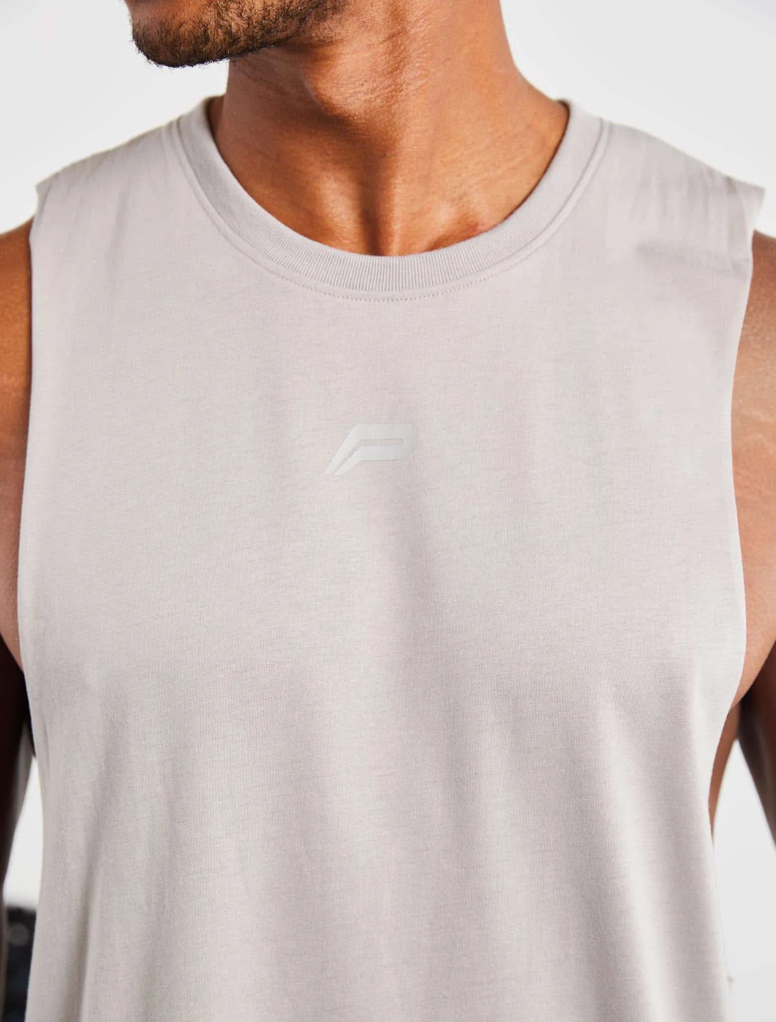 Icon Drop Arm Tank - Chalk Grey