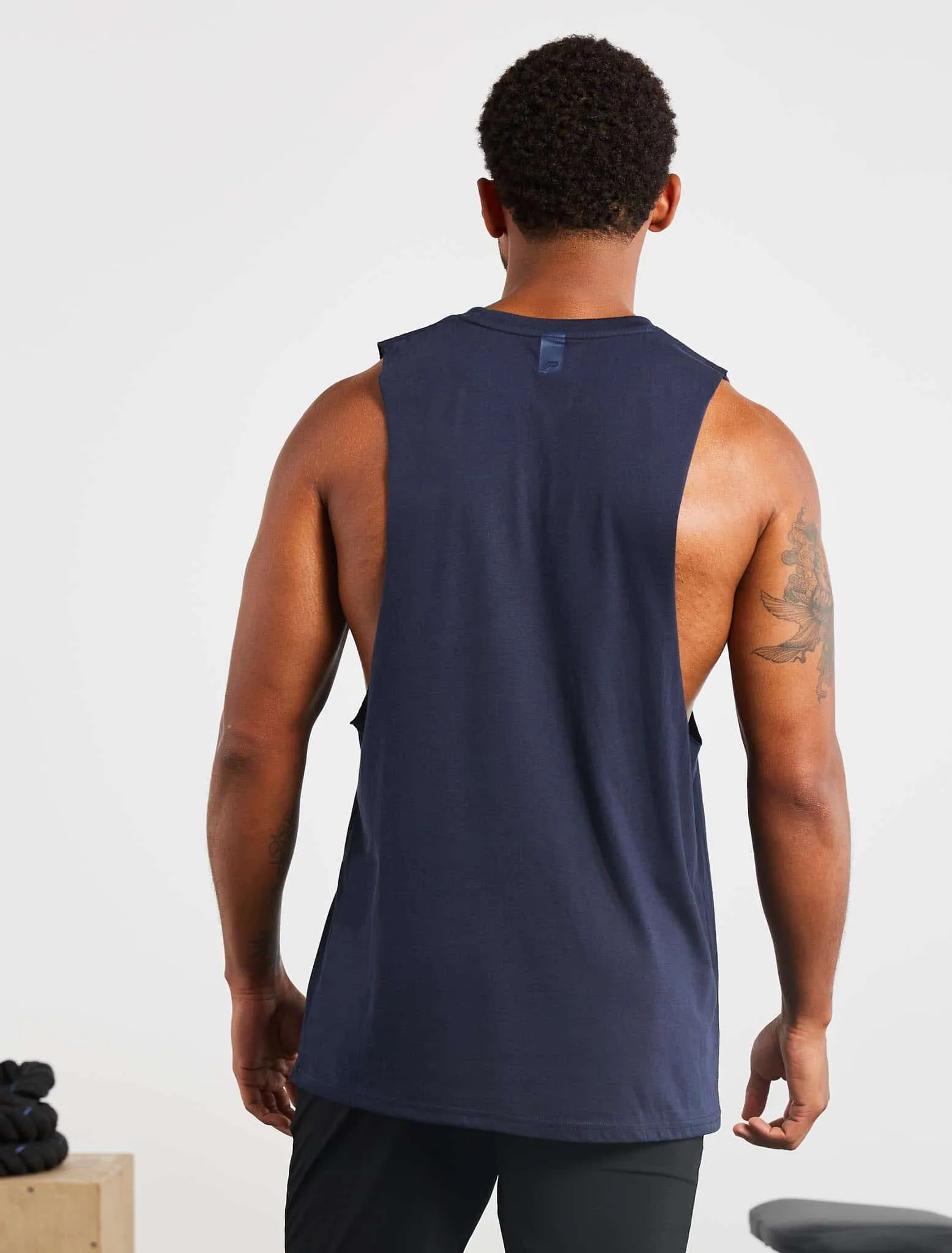 Icon Drop Arm Tank - Navy