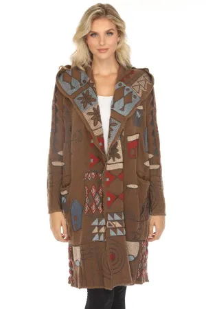 Johnny Was Biya Brown Kate Hooded Duster B54323