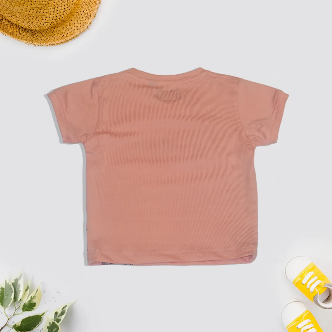 Kids Pastel Pink Printed T-Shirt