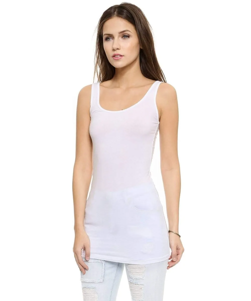 Layers Long White Tank