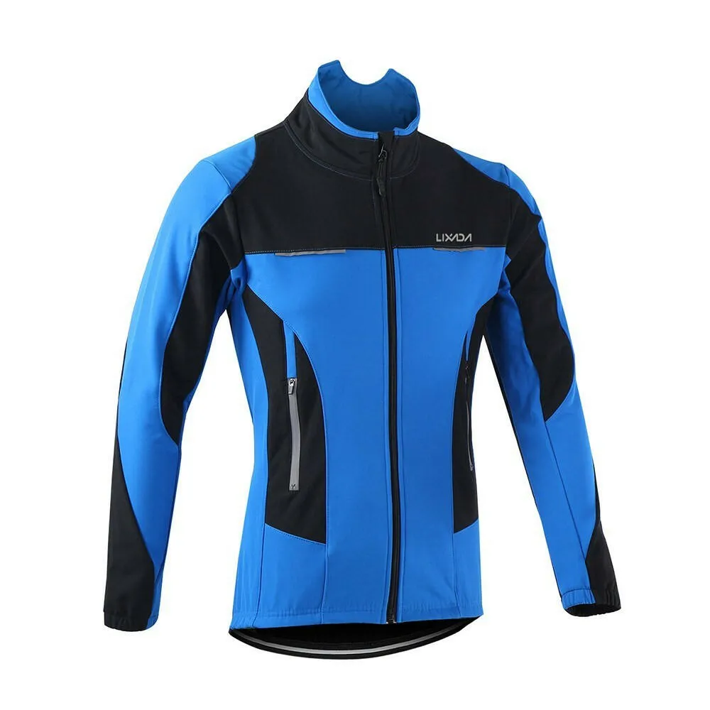 Lixada Men Winter Cycling Clothing Set Windproof Long Sleeve Cycling Jersey Coat Jacket with 3D Padded Pants Trousers