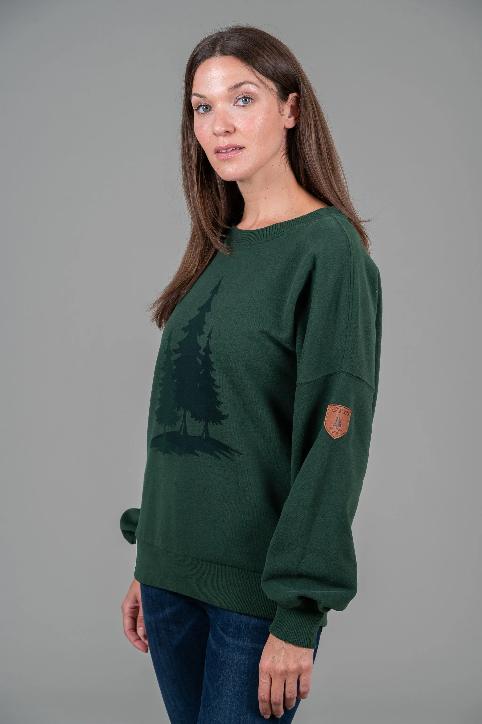 Lone Pines Print Sweatshirt Deep Forest