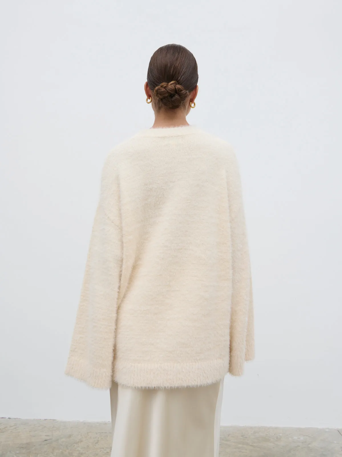 Lula Fluffy Knit Jumper - Cream