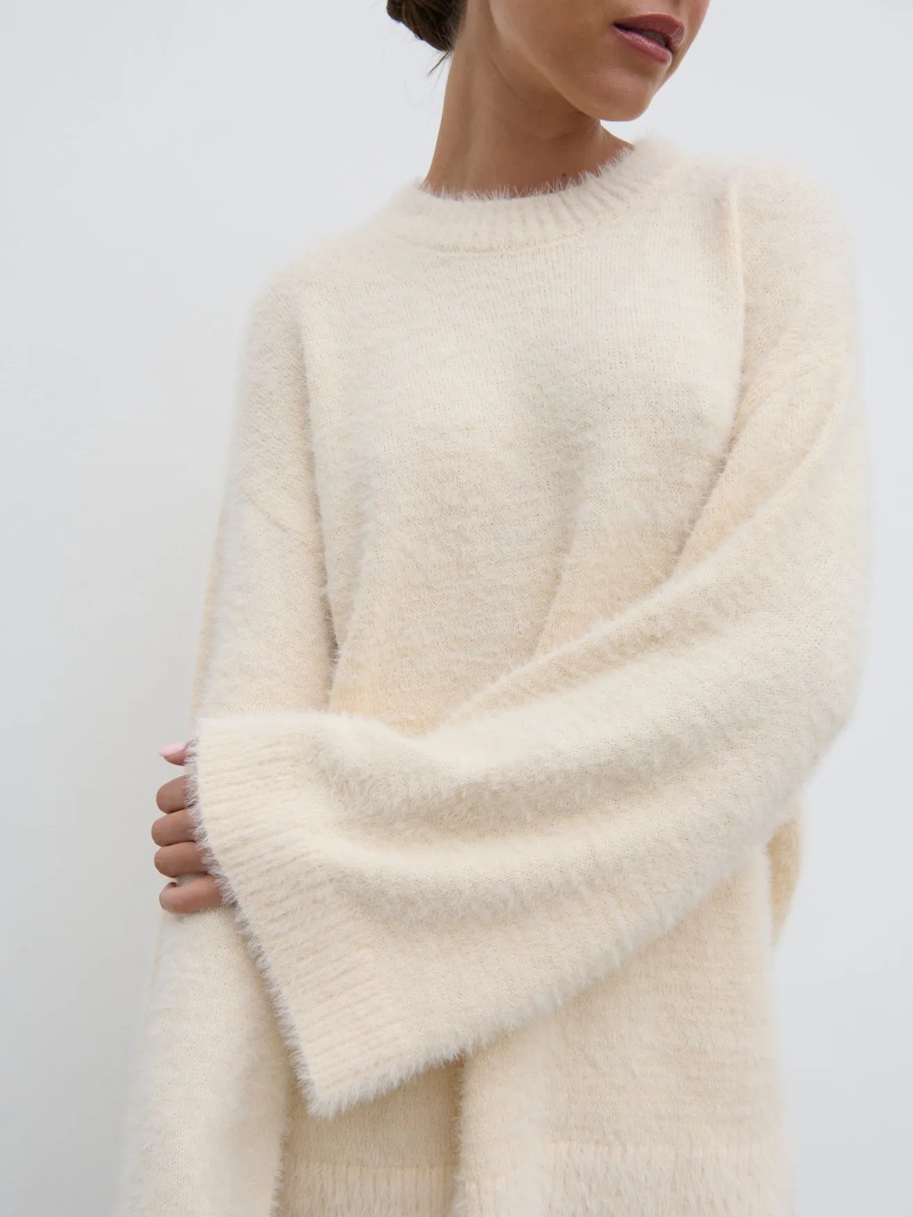 Lula Fluffy Knit Jumper - Cream