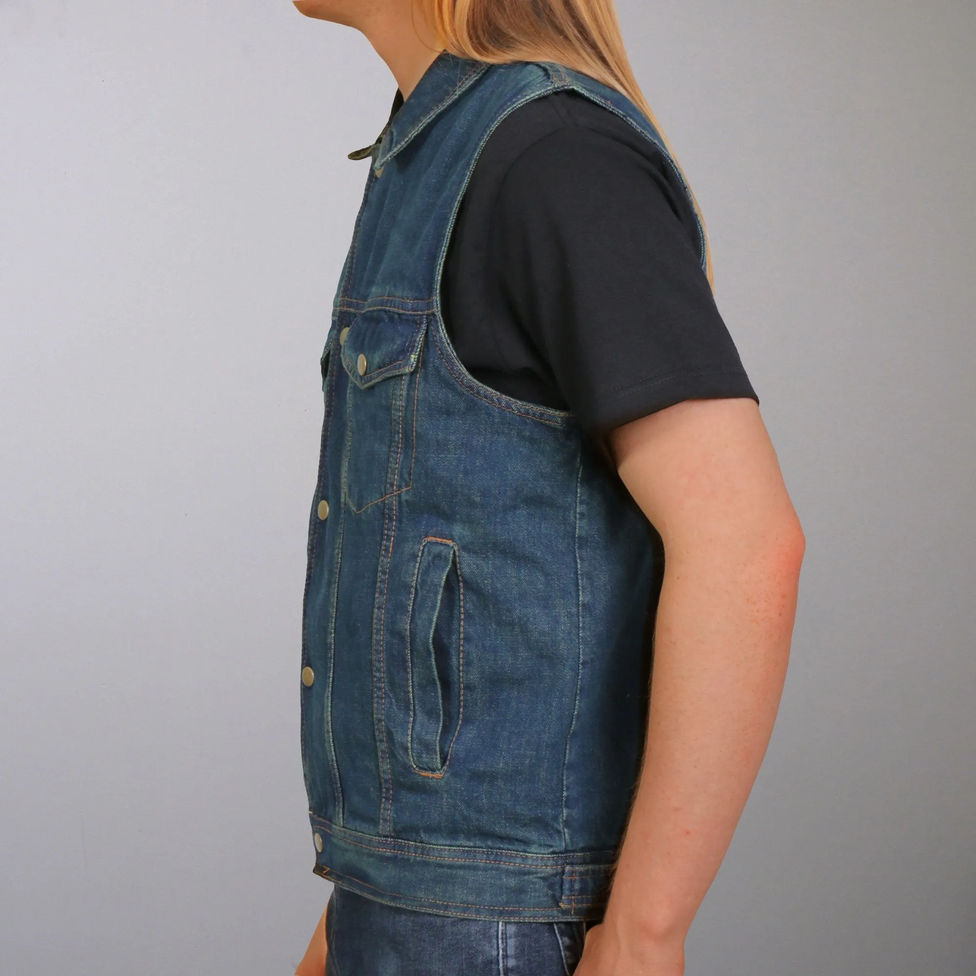 Mens Blue Denim Vest,  VSM6001-HL