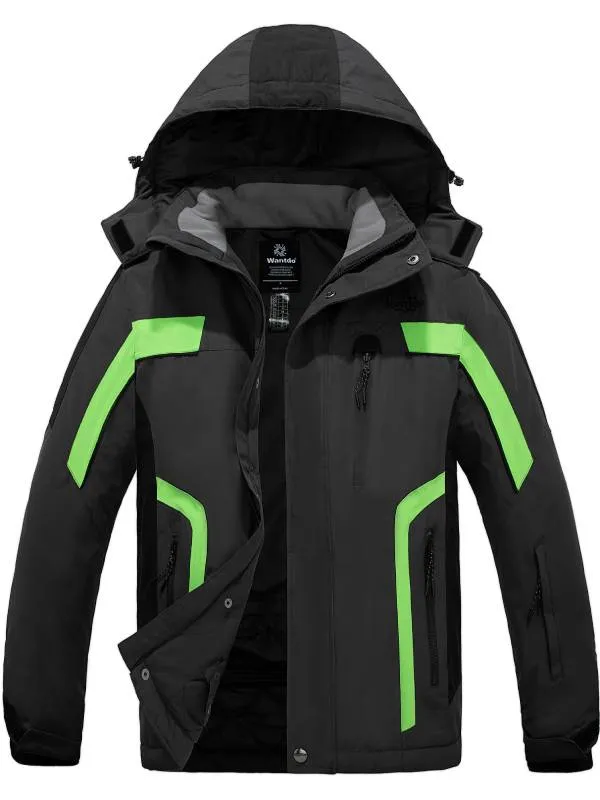 Men's Warm Ski Jacket Waterproof Snowboard Parka Windproof Insulated Coat Sealed Seams Atna 011