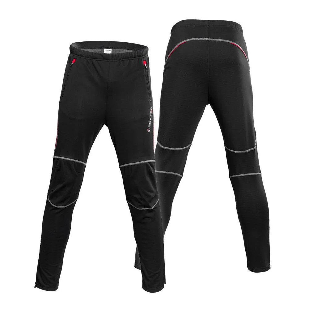 Men's Windproof Athletic Pants Winter Thermal Fleece Outdoor Sport Bike Cycling Riding Pants Trousers