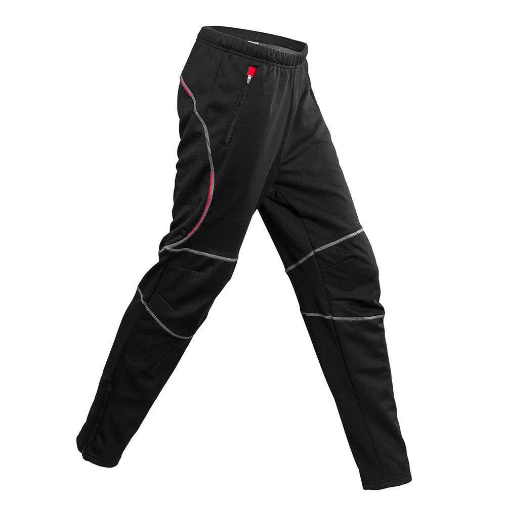 Men's Windproof Athletic Pants Winter Thermal Fleece Outdoor Sport Bike Cycling Riding Pants Trousers