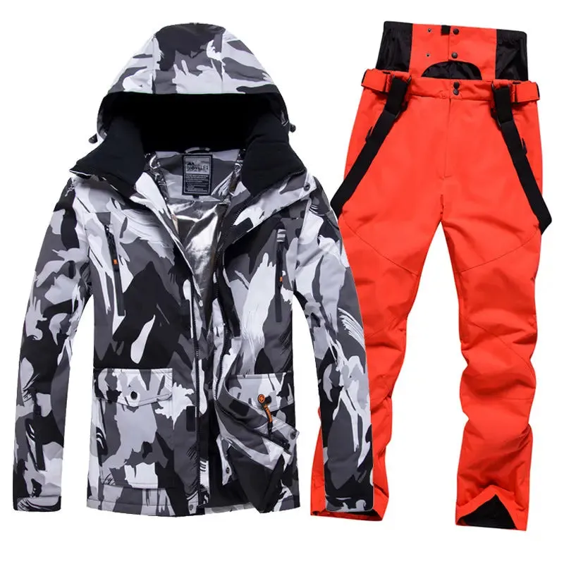 Men's Winter Windproof Snowsuit Snowboard Jacket and Ski Pants