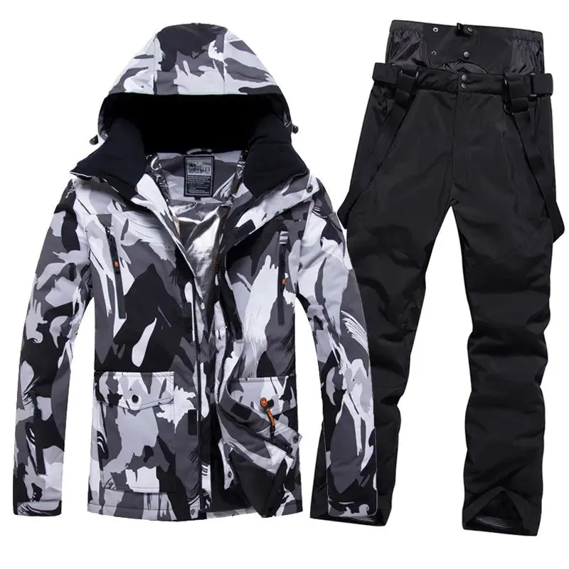 Men's Winter Windproof Snowsuit Snowboard Jacket and Ski Pants