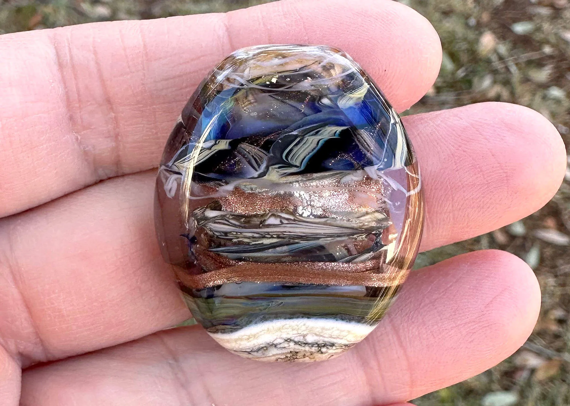 Metals Organic Lampwork Focal Bead SRA