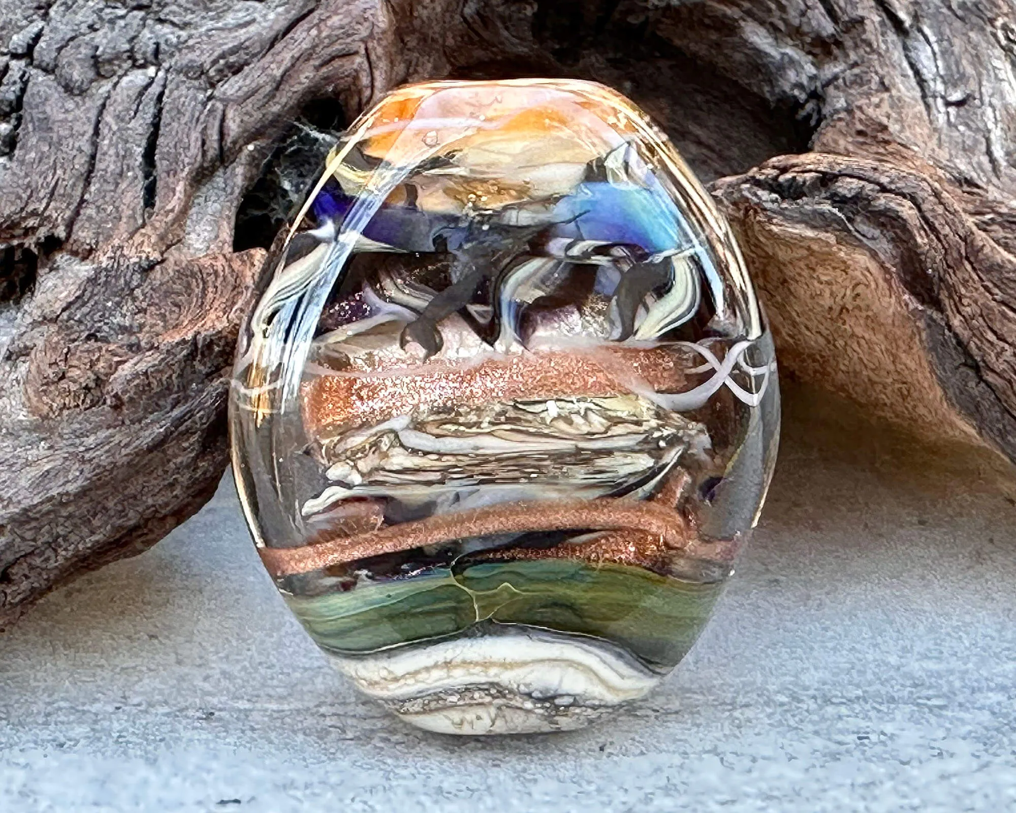 Metals Organic Lampwork Focal Bead SRA