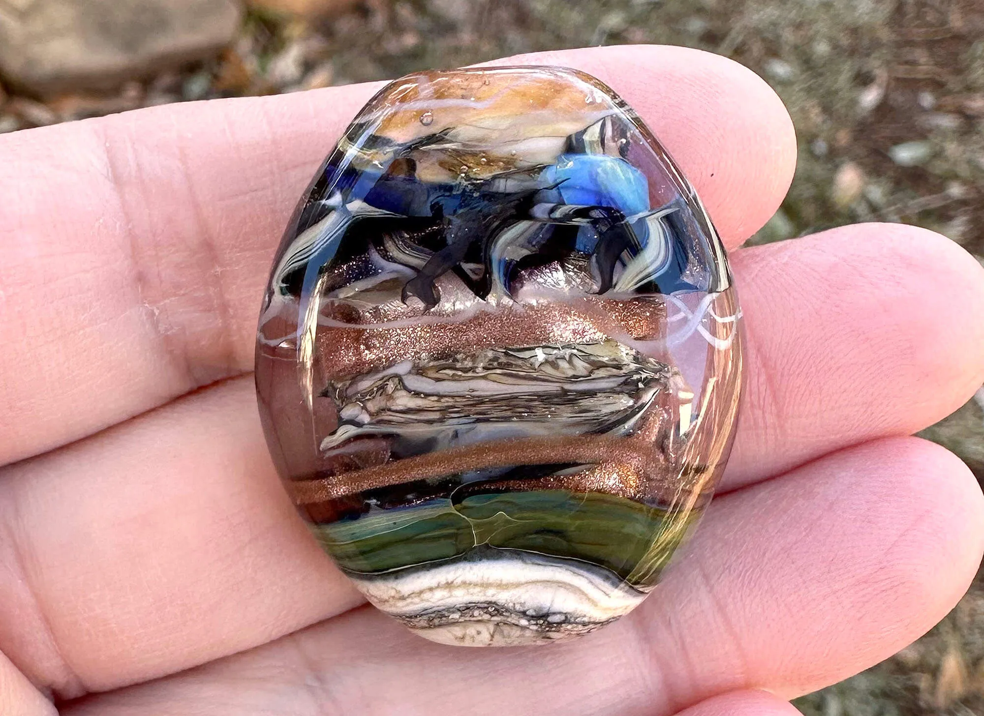 Metals Organic Lampwork Focal Bead SRA