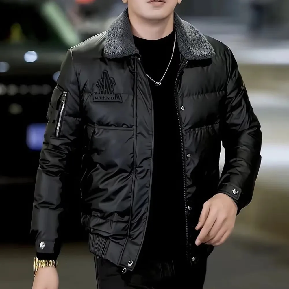 New High Quality Men fashion Winter Wool padded Coat Quilted  Jacket Mens Casual Wear