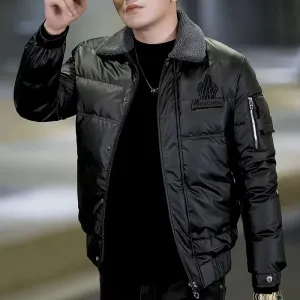 New High Quality Men fashion Winter Wool padded Coat Quilted  Jacket Mens Casual Wear