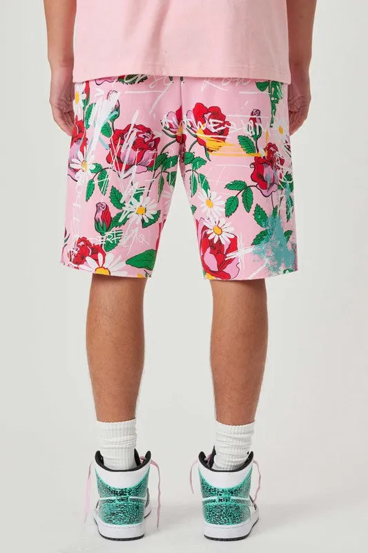 PINKY ALLOVER ROSE BLOOM PRINT SHORTS