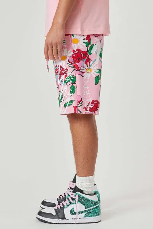 PINKY ALLOVER ROSE BLOOM PRINT SHORTS