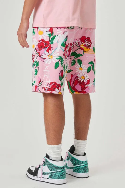 PINKY ALLOVER ROSE BLOOM PRINT SHORTS