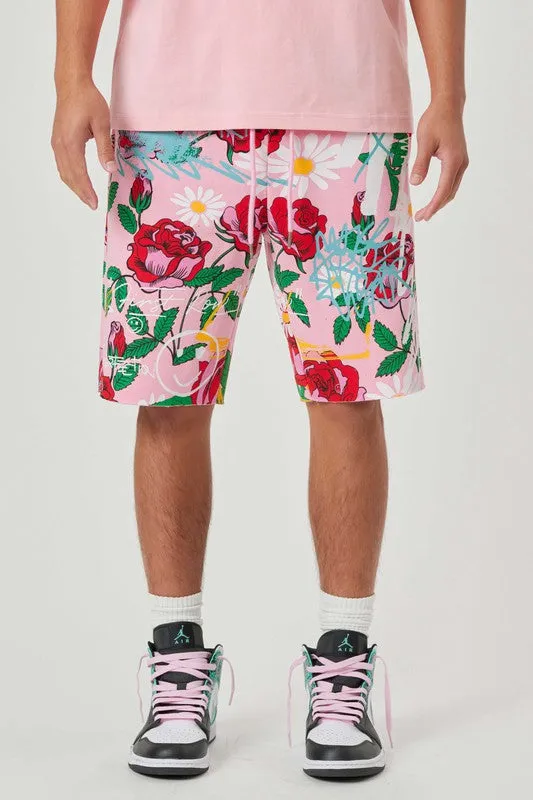 PINKY ALLOVER ROSE BLOOM PRINT SHORTS