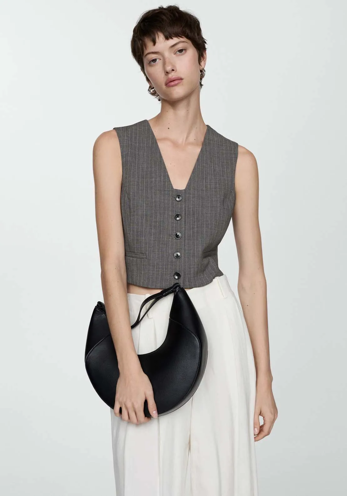 Pinstriped suit waistcoat - Gray