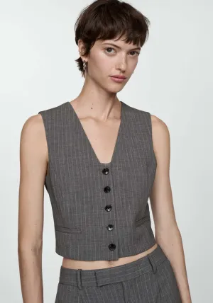 Pinstriped suit waistcoat - Gray