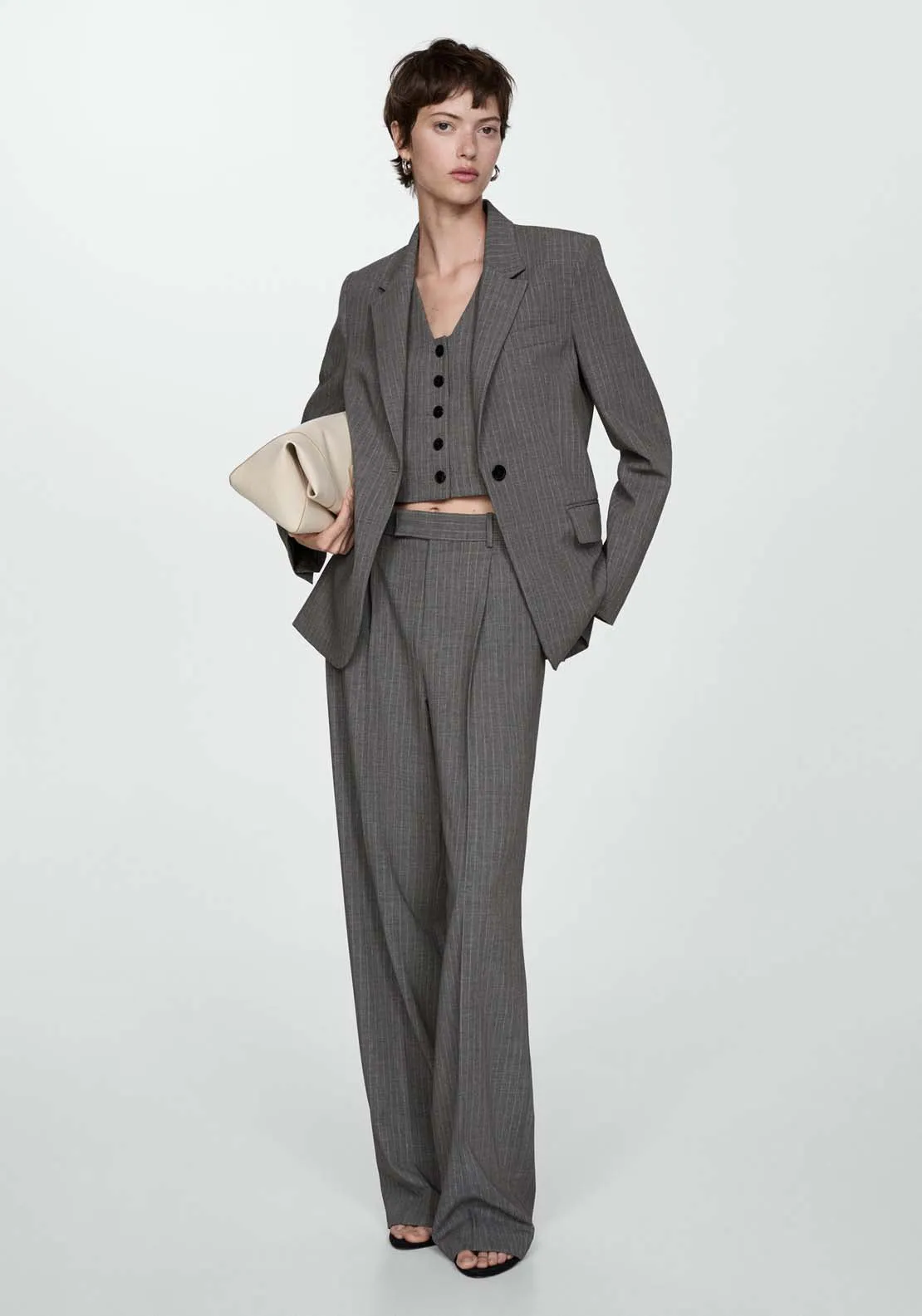 Pinstriped suit waistcoat - Gray