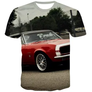 Racing Car T shirts Men Metal T-shirts 3d City Tshirt Anime Gray T-shirts Graphic Retro Tshirts Novelty