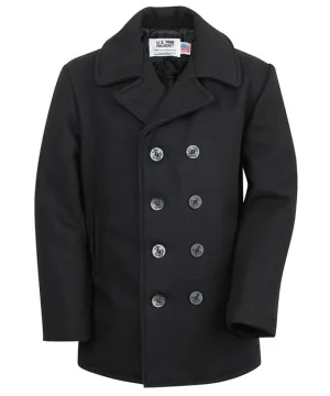 Schott Men's Classic Wool Pea Coat - Navy